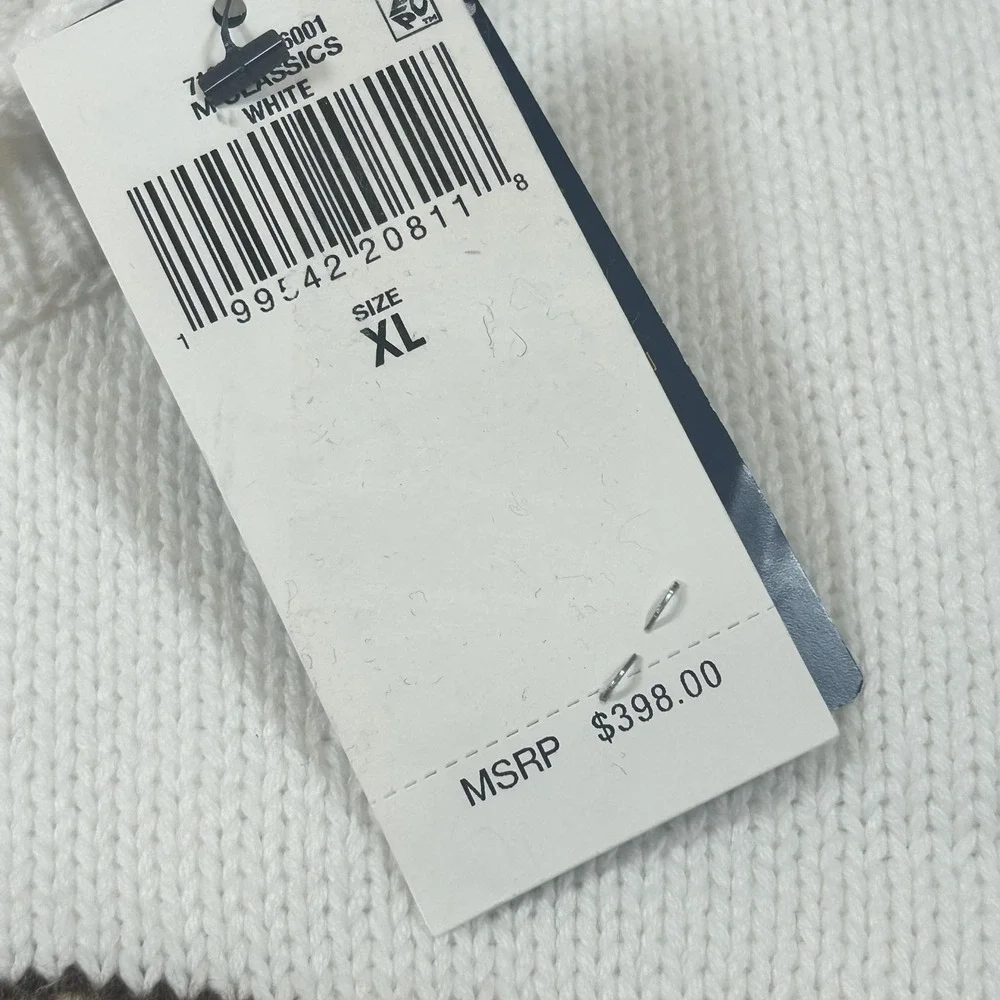 Polo Ralph Lauren Sweater Mens XL White Bear Bicycle Pullover Knit Cotton *SPOT*